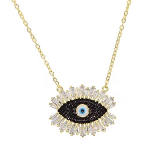 Gold Evil Eye Pendant Necklace - Picture 1 of 1